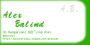 alex balind business card